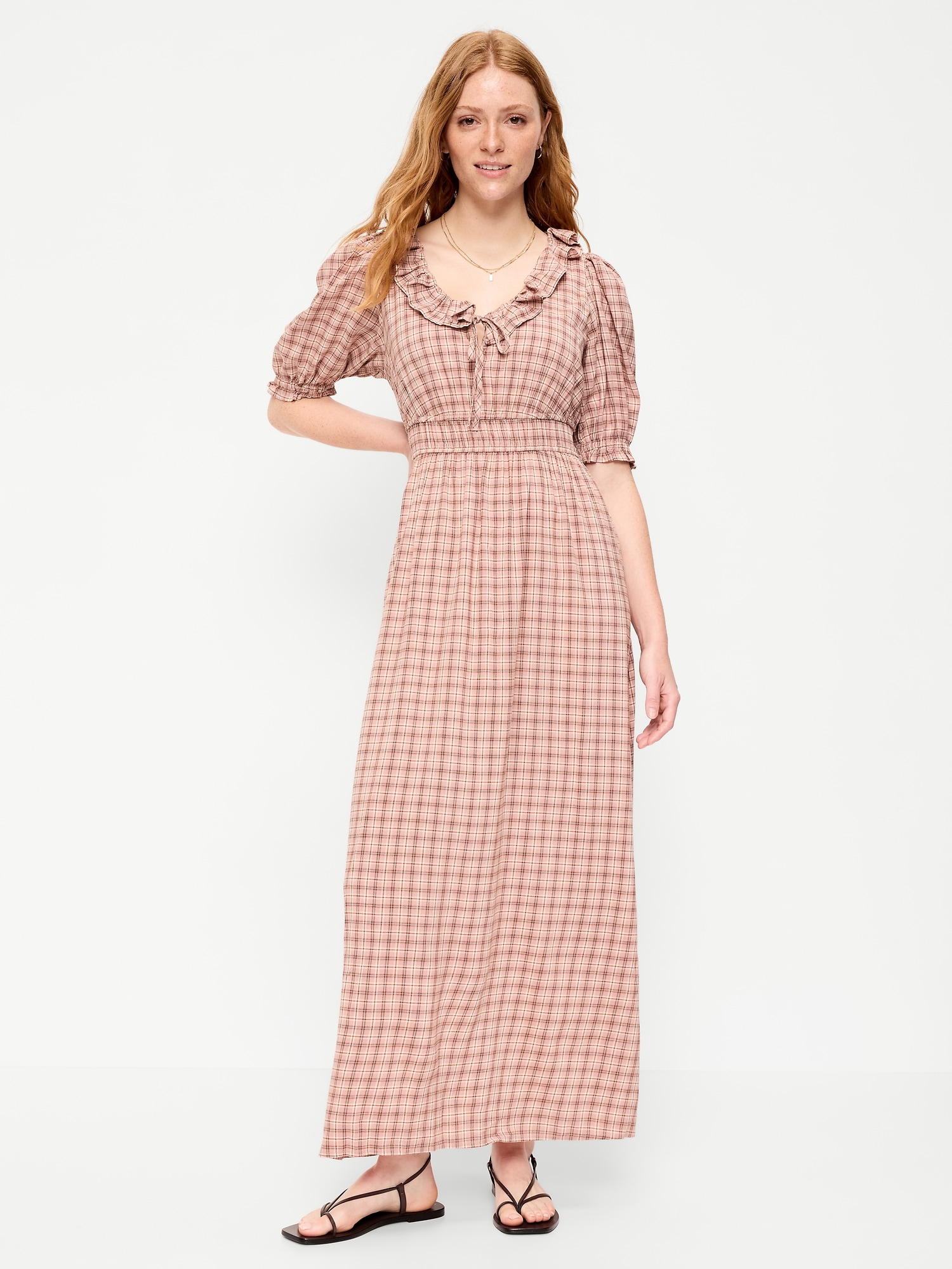 women's empire line dresses Waist Long Sleeve V Neck Swing Pleated Tunic Dress Casual Dresses Semi Formal Party Dress (Small,Beige) : Clothing, Shoes & Jewelry is a Must Empire Waist Dresses | Old