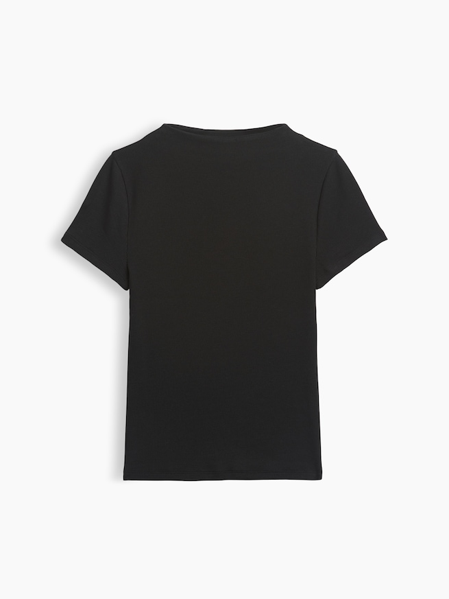 モダンリブ モックネック クロップドTシャツ-4