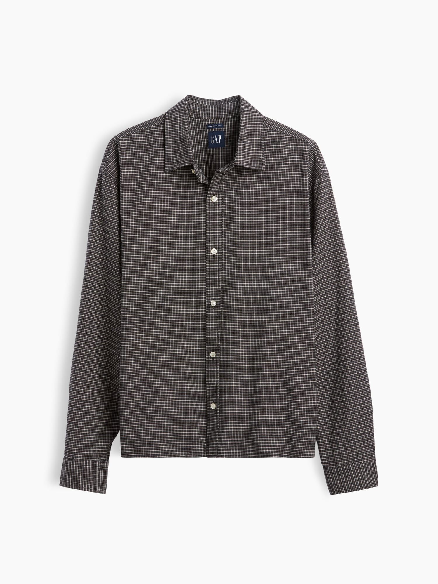 Relaxed Crop Straight-Hem Oxford Shirt