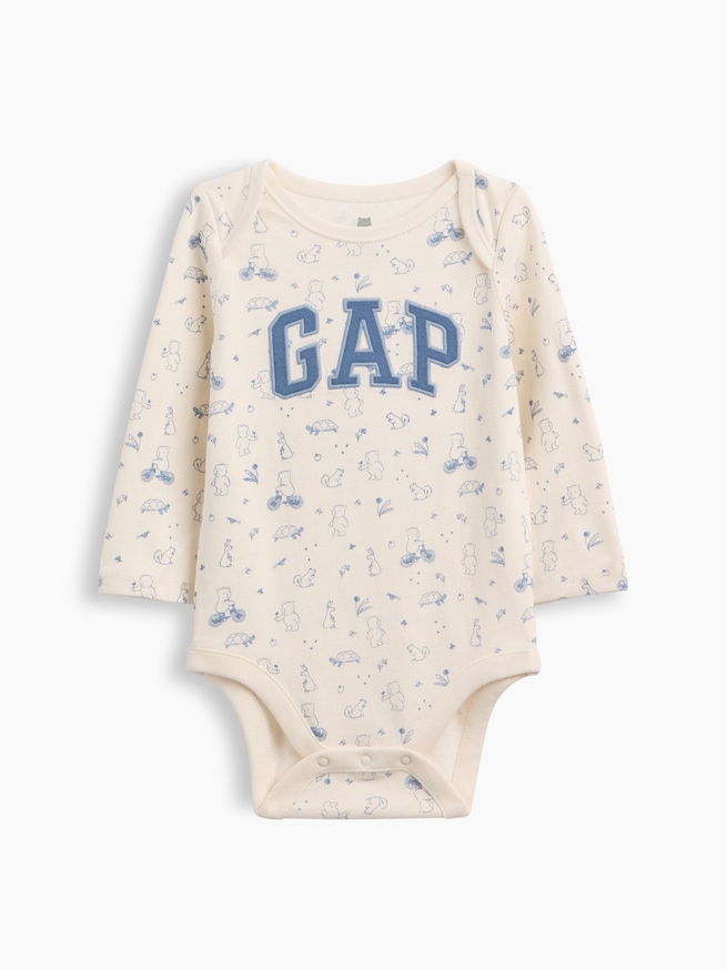 オーガニックコットン Gapロゴ ボディスーツ (ベビー)-0