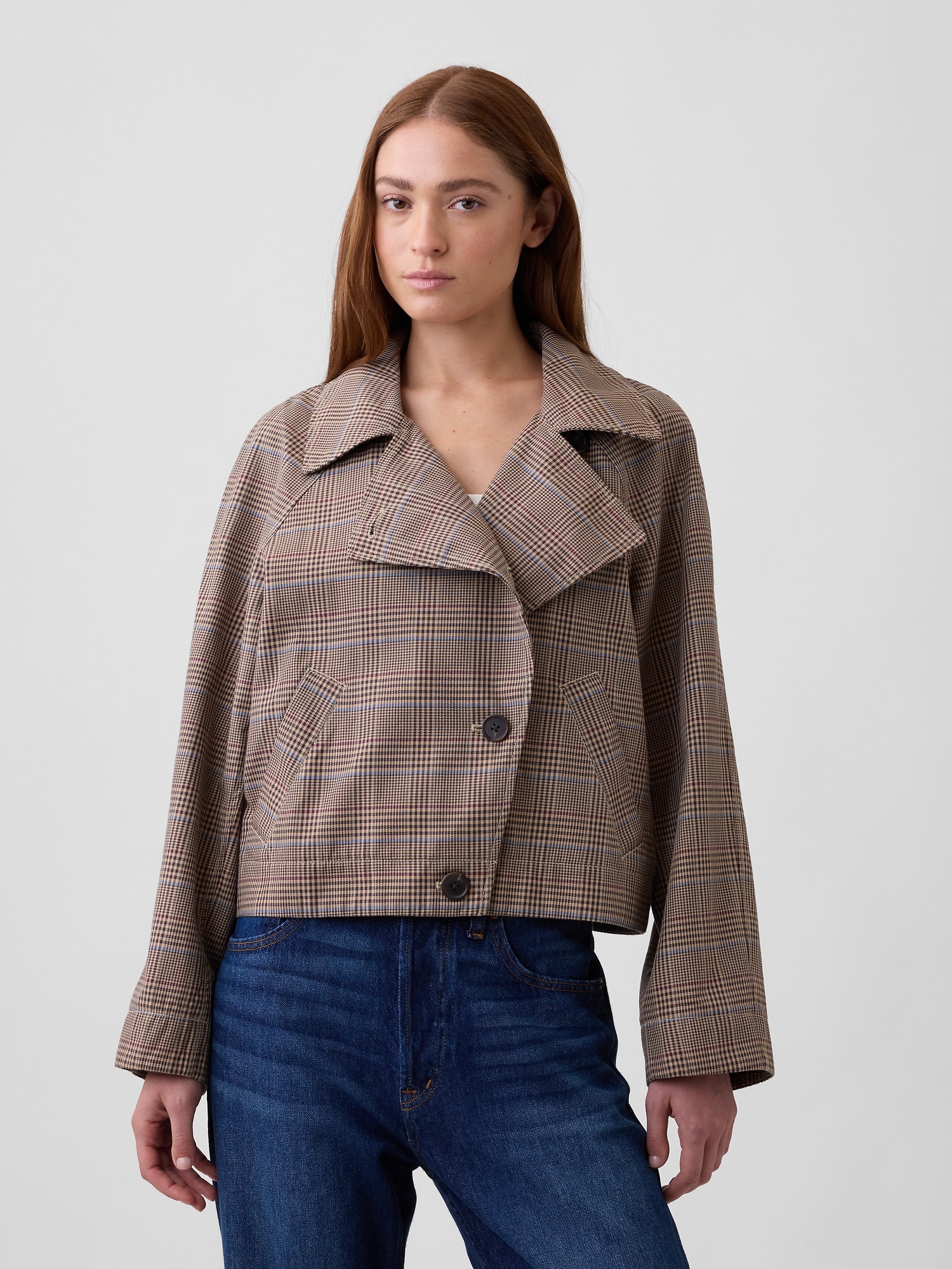 Relaxed Cropped Trench Coat