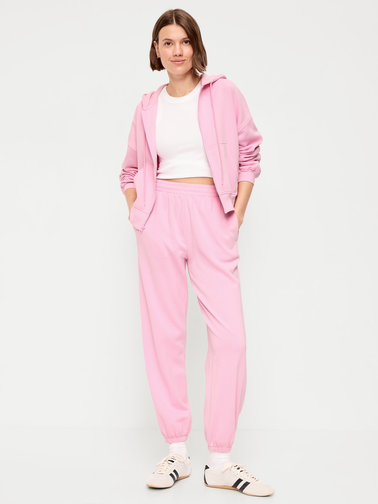 PANTALON DE JOGGING À TAILLE TRÈS HAUTE EN COTON OUATÉ PURCONFORT