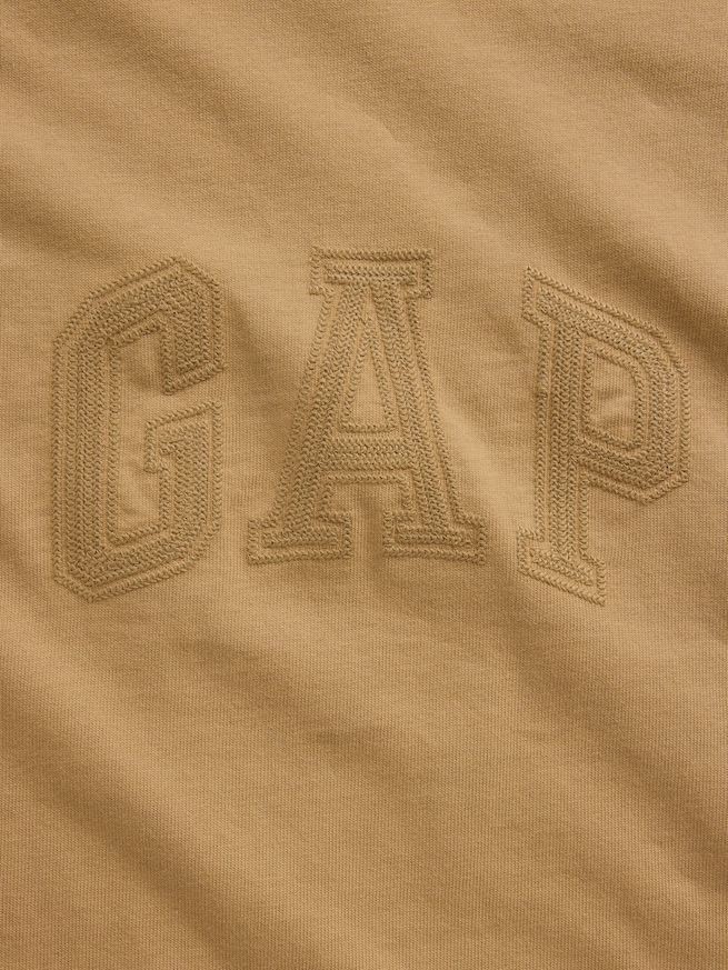 ヘビーウェイト リラックスフィット GAPロゴ クロップドTシャツ-3