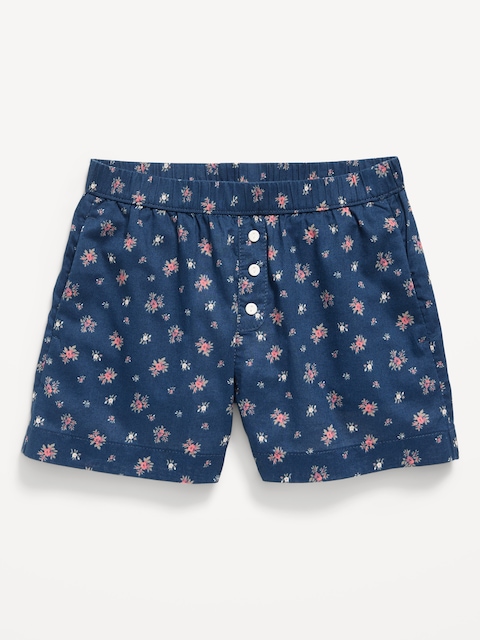 SHORT BOXEUR EN POPELINE À MOTIF POUR FILLE