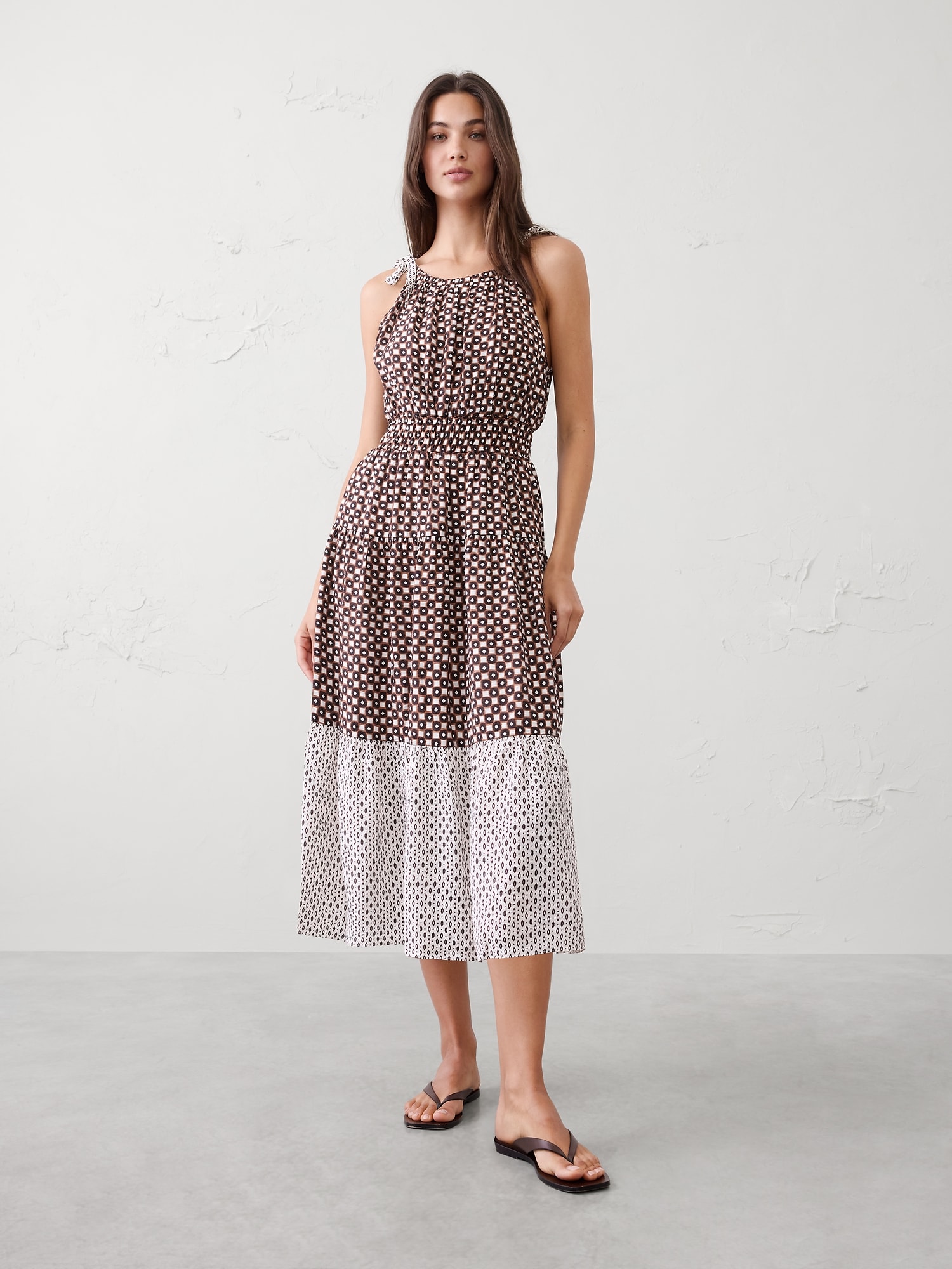 Tied-Shoulder Maxi Dress