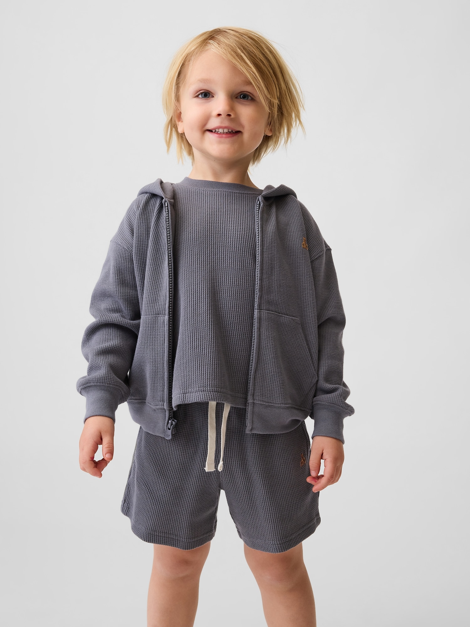 Baby & Toddler Waffle Zip Hoodie