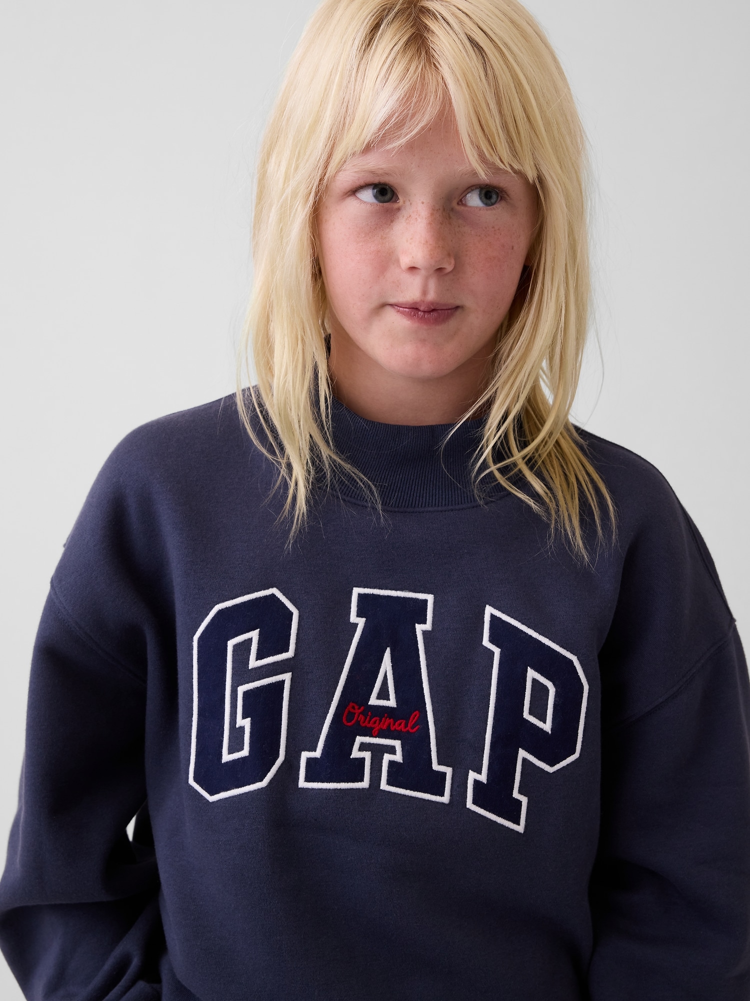 Kids VintageSoft Oversized Mockneck Logo Sweatshirt