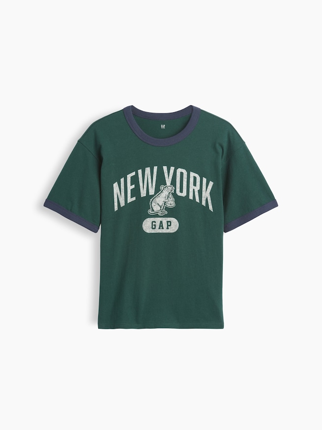 リラックスフィット New York グラフィック リンガーTシャツ (キッズ)-0