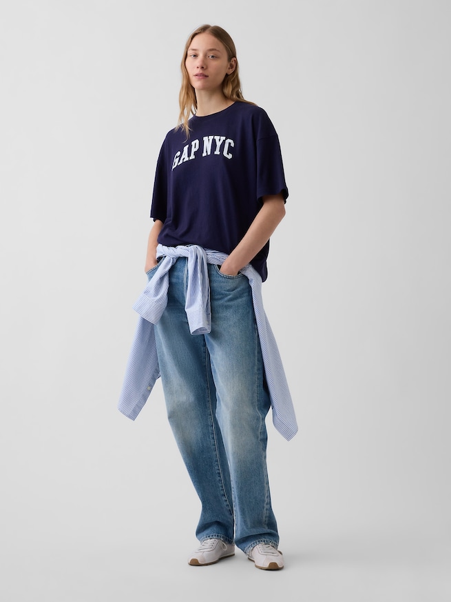 GAP NYCロゴ オーバーサイズTシャツ-1