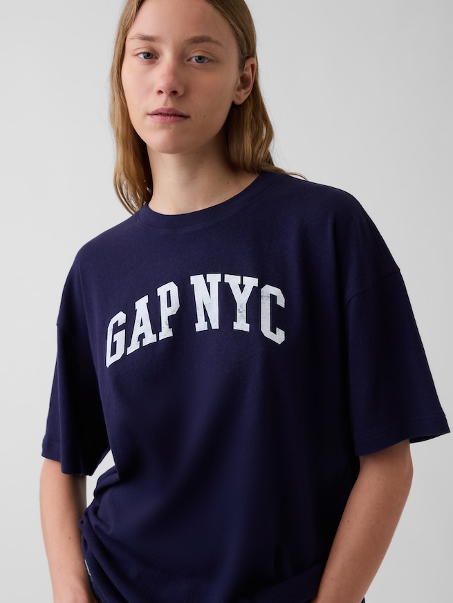 GAP NYCロゴ オーバーサイズTシャツ-3