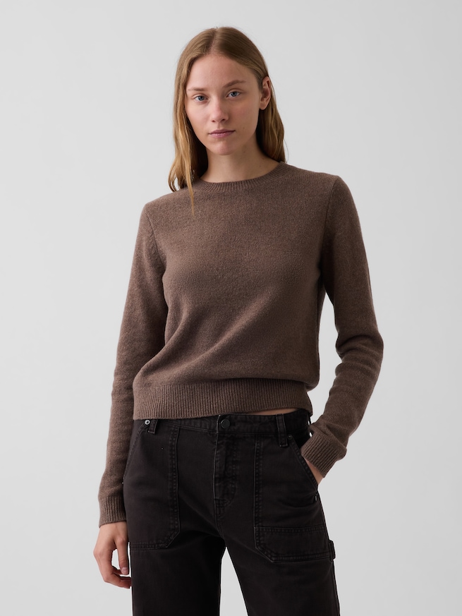 CashSoft カシミヤタッチ クルーネックセーター-0
