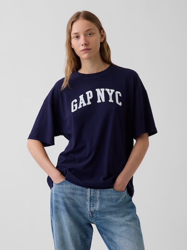 GAP NYCロゴ オーバーサイズTシャツ-0
