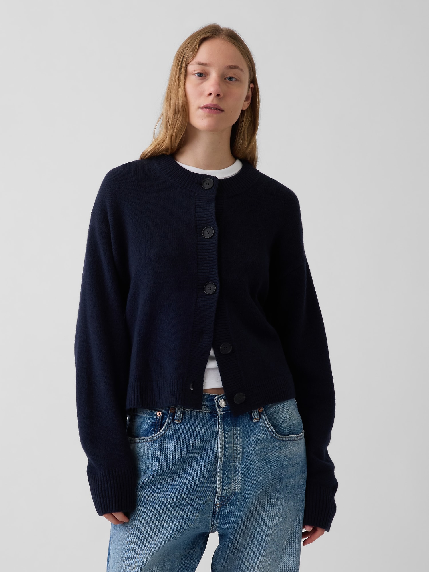 Gap Cashsoft Oversized Chunky Cardigan In New Classic Navy Blue