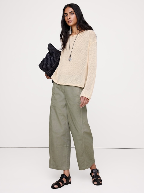 PANTALON DE PEINTRE DÉCONTRACTÉ À TAILLE MI-BASSE EXTENSIBLE