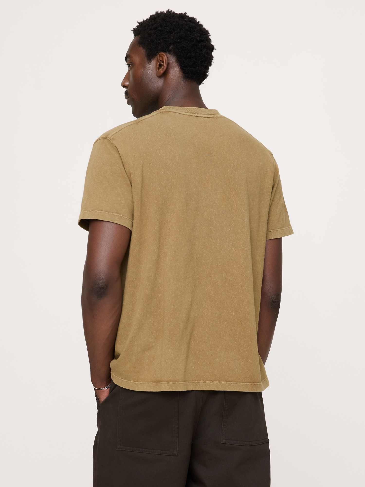 ミッドウェイト コットン スラブ クルーネック Tシャツ-2