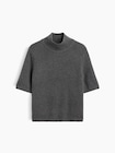 CashSoft カシミヤタッチ 5分袖 モックネックセーター-4