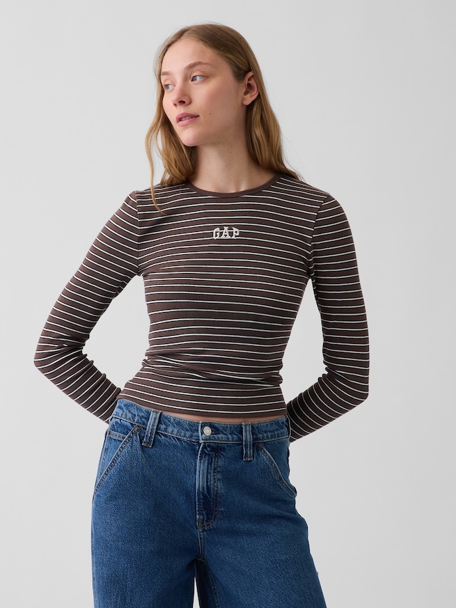 モダン リブ GAPロゴTシャツ-0