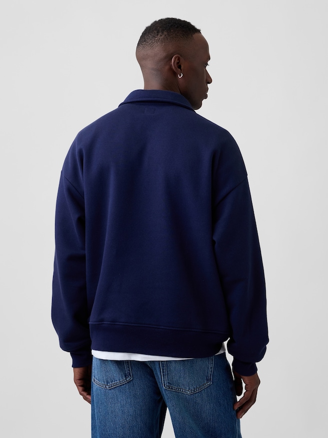 オーバーサイズ GAPロゴ 1/4ジップアップ スウェットシャツ-1