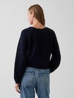 CashSoft カシミヤタッチ ミックスステッチ クロップド ニットカーディガン-3