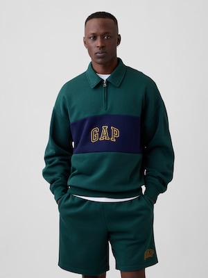 オーバーサイズ GAPロゴ 1/4ジップアップ スウェットシャツ