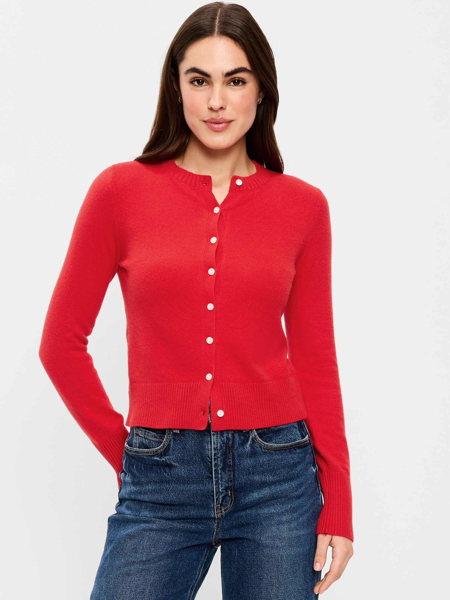 SoSoft Cropped Crew-Neck Cardigan