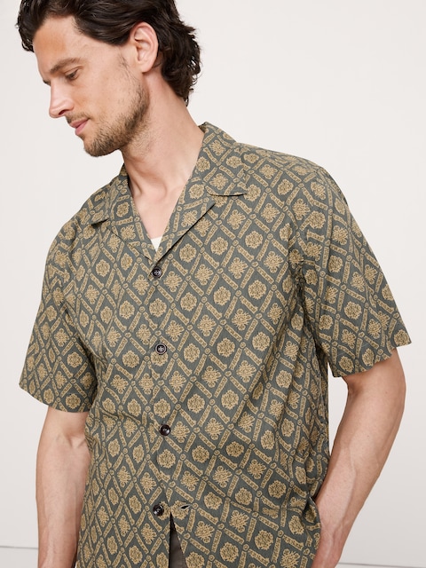 CHEMISE DE VACANCES DÉCONTRACTÉE EN POPELINE DE COTON