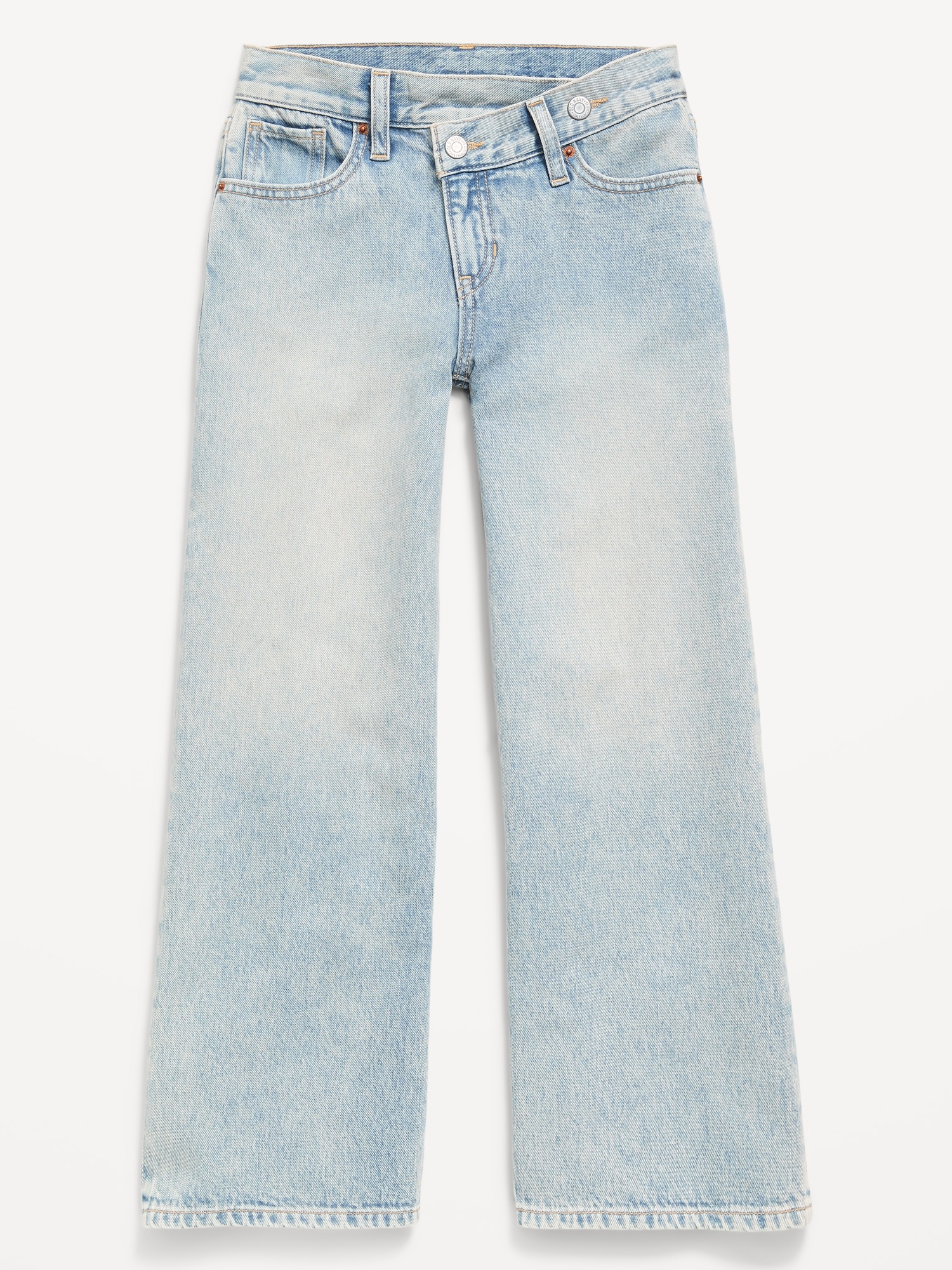 JEAN À CEINTURE CROISÉE COUPE TRÈS GÉNÉREUSE À JAMBE LARGE POUR FILLE