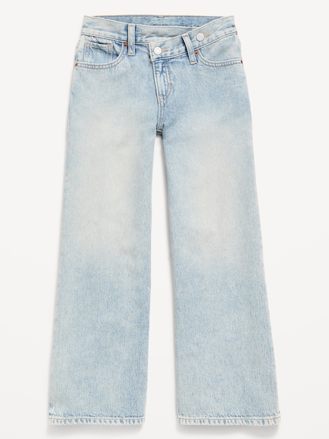 JEAN À CEINTURE CROISÉE COUPE TRÈS GÉNÉREUSE À JAMBE LARGE POUR FILLE