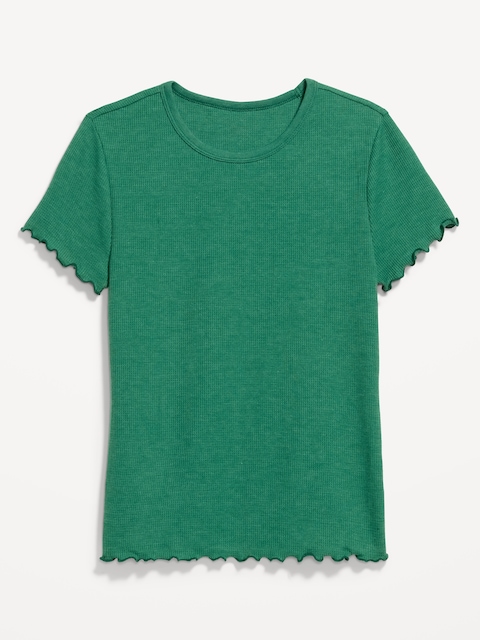 T-SHIRT AJUSTÉ COURT EN TRICOT GAUFRÉ