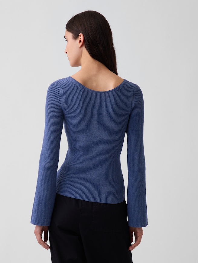 コットン100%リブ フィットセーター-3