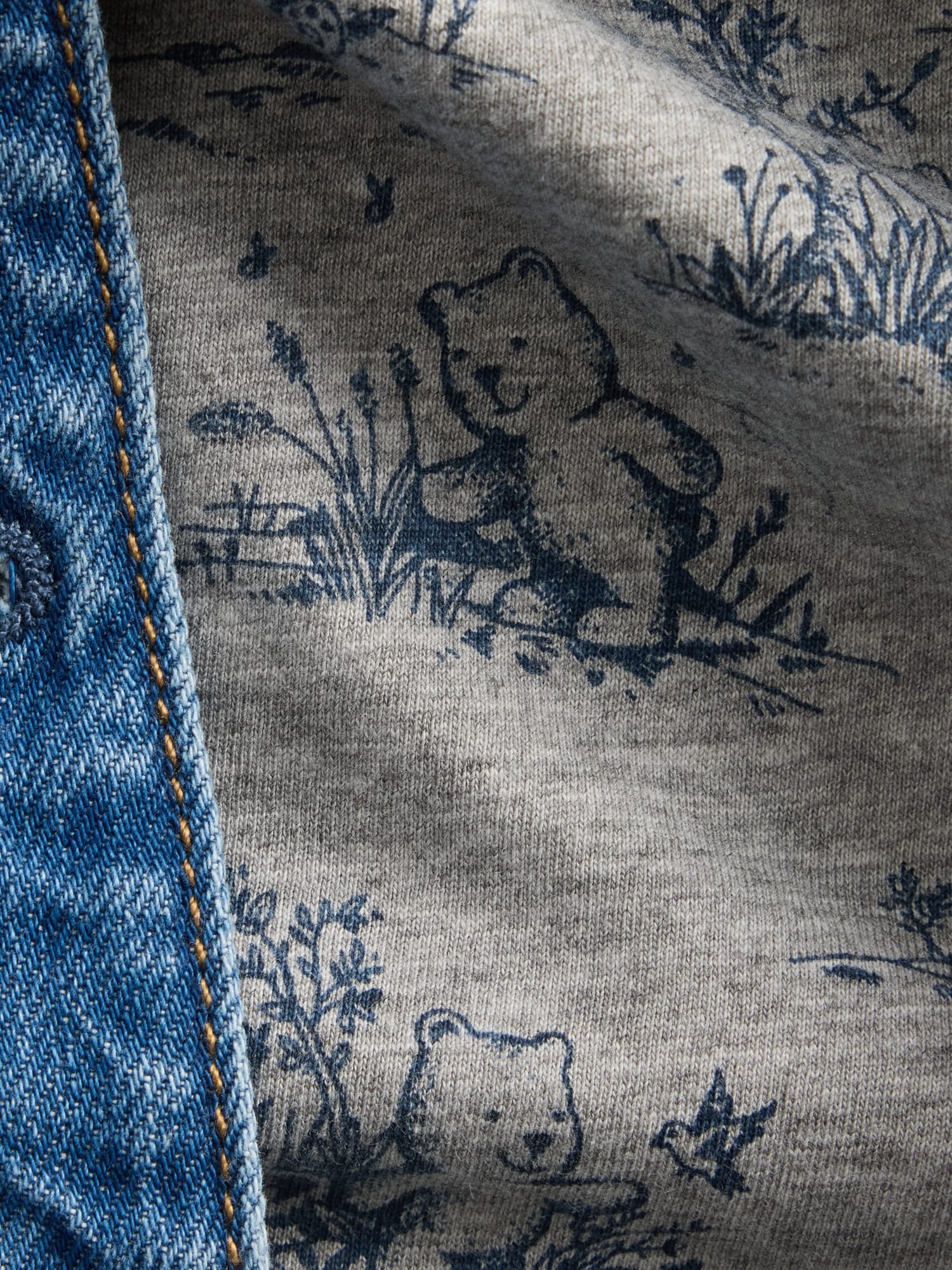 Veste à capuchon en denim avec logo ourson Brannan pour Bébé