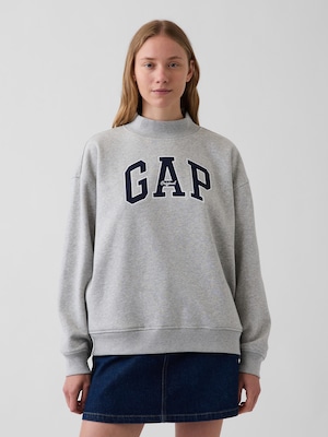 ヴィンテージソフト オーバーサイズ モックネック GAPロゴ スウェットシャツ