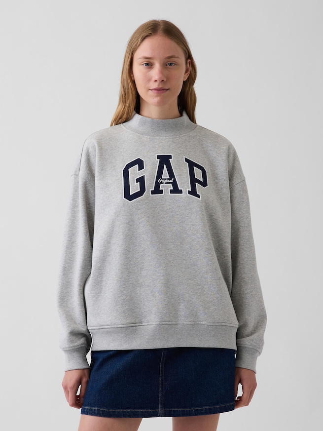 ヴィンテージソフト オーバーサイズ モックネック GAPロゴ スウェットシャツ-0