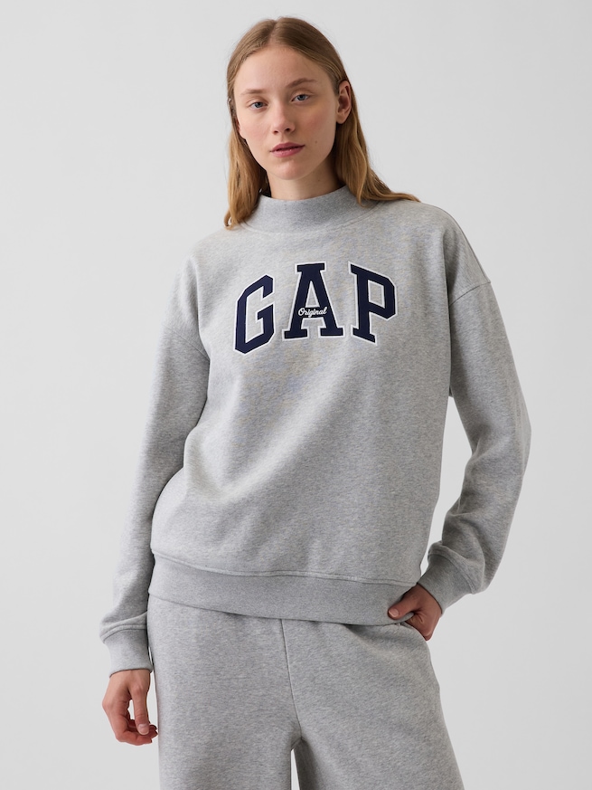 ヴィンテージソフト オーバーサイズ モックネック GAPロゴ スウェットシャツ-6