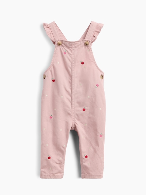 SALOPETTE À VOLANTS AVEC BRODERIES DE POMMES POUR BÉBÉ