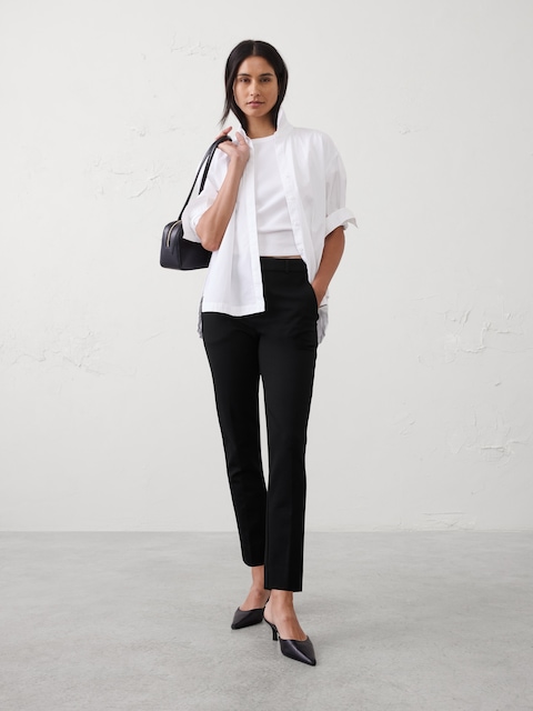 Sloan Slim High-Rise Knit Ponte Ankle Pant