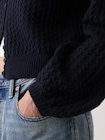 CashSoft カシミヤタッチ ミックスステッチ クロップド ニットカーディガン-6