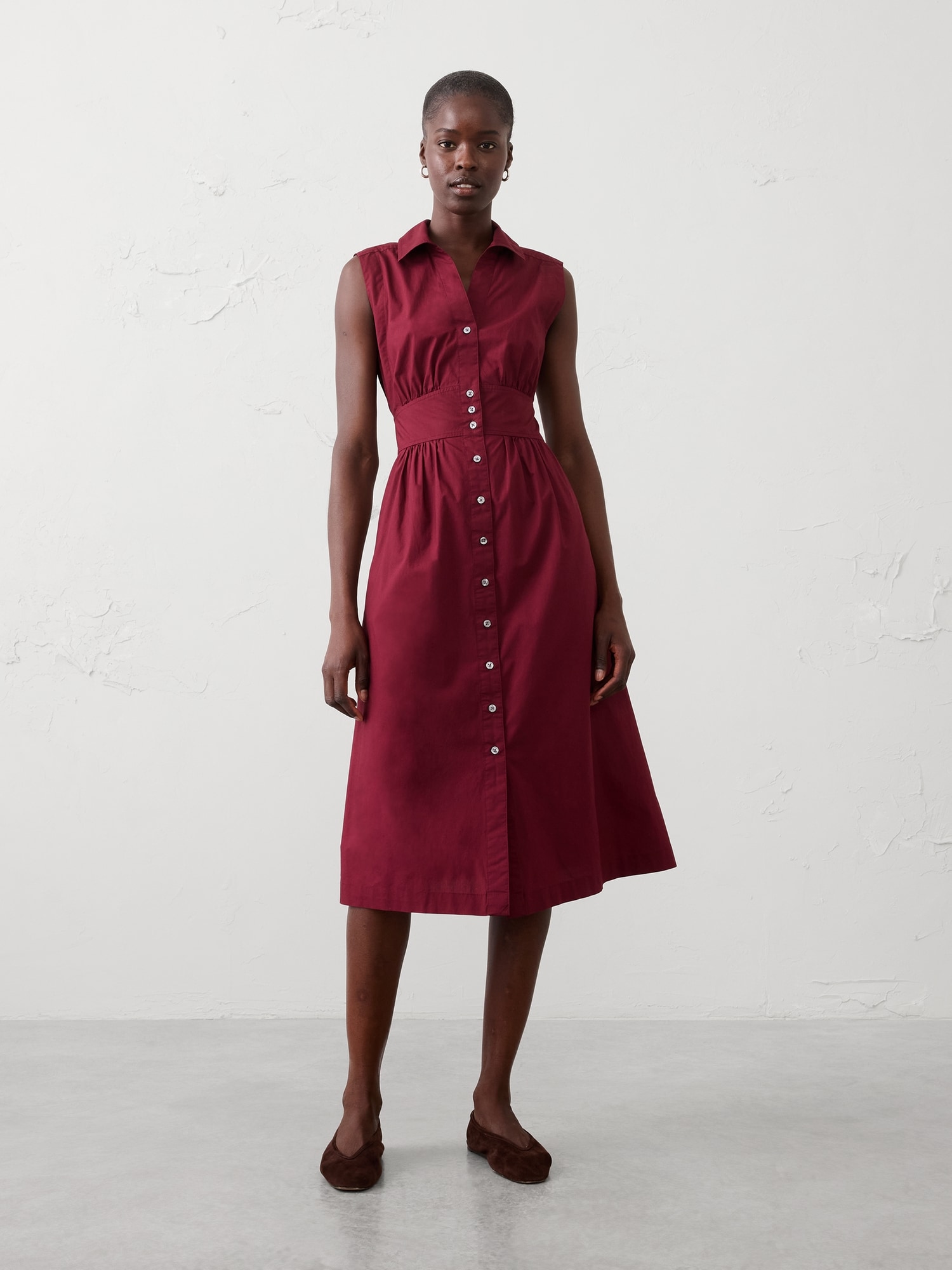 long dress with collar for women Emery Satin Long Sleeve Collared Dress