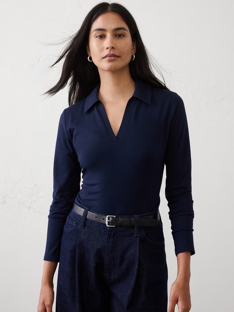 POLO EN TISSU EXTENSIBLE ET DOUX