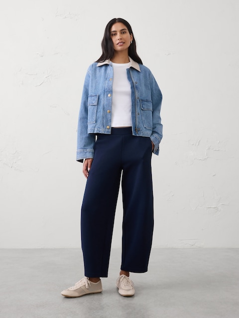 PANTALON WEEKENDER À JAMBE BARIL TAILLE MI-BASSE