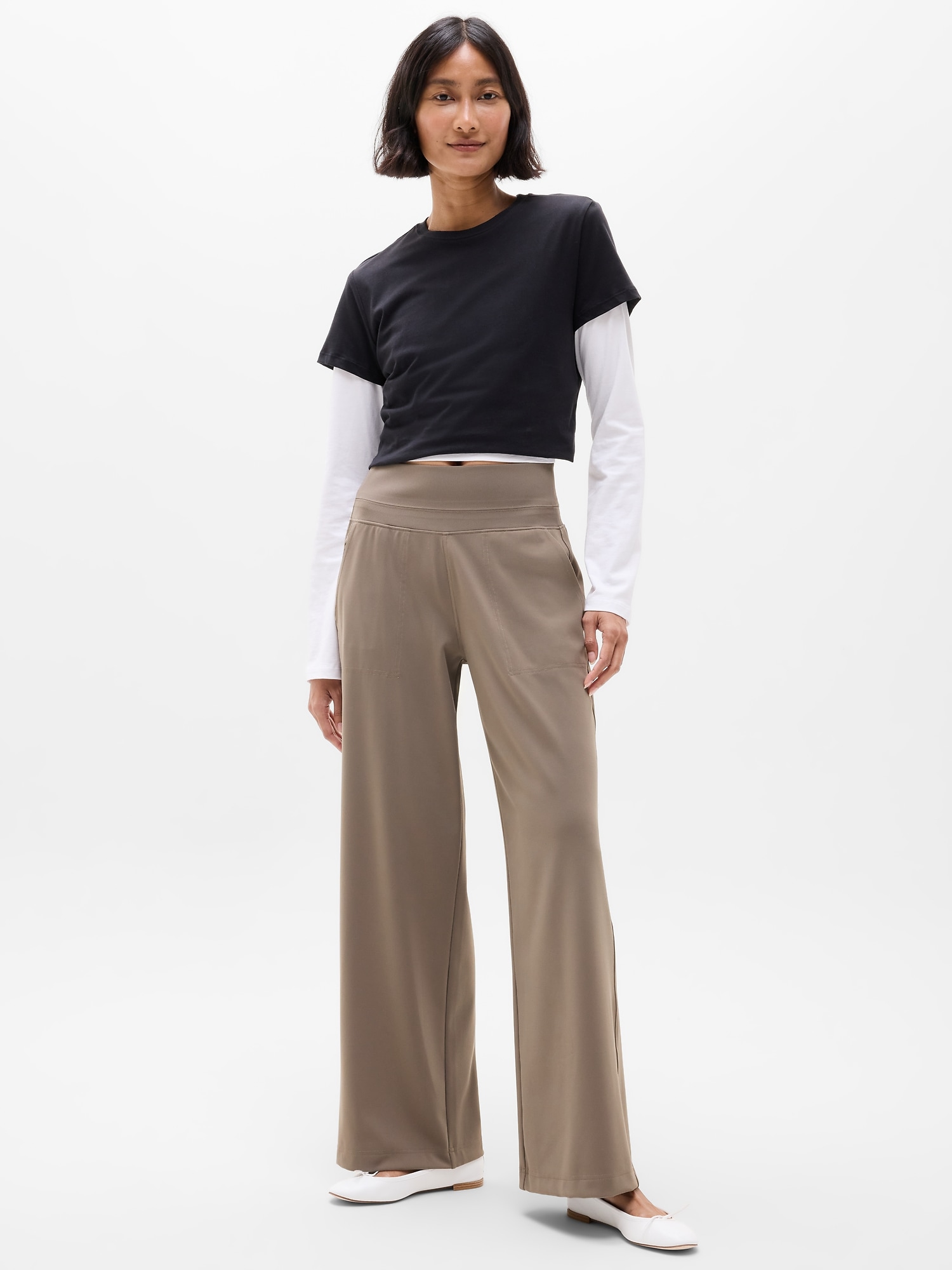 Athleta Venice High Rise Wide Leg Pant In Umber