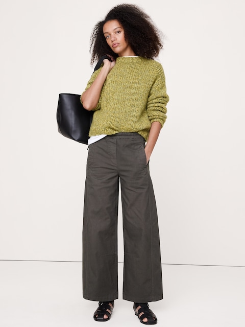 PANTALON DE PEINTRE DÉCONTRACTÉ À TAILLE MI-BASSE EXTENSIBLE