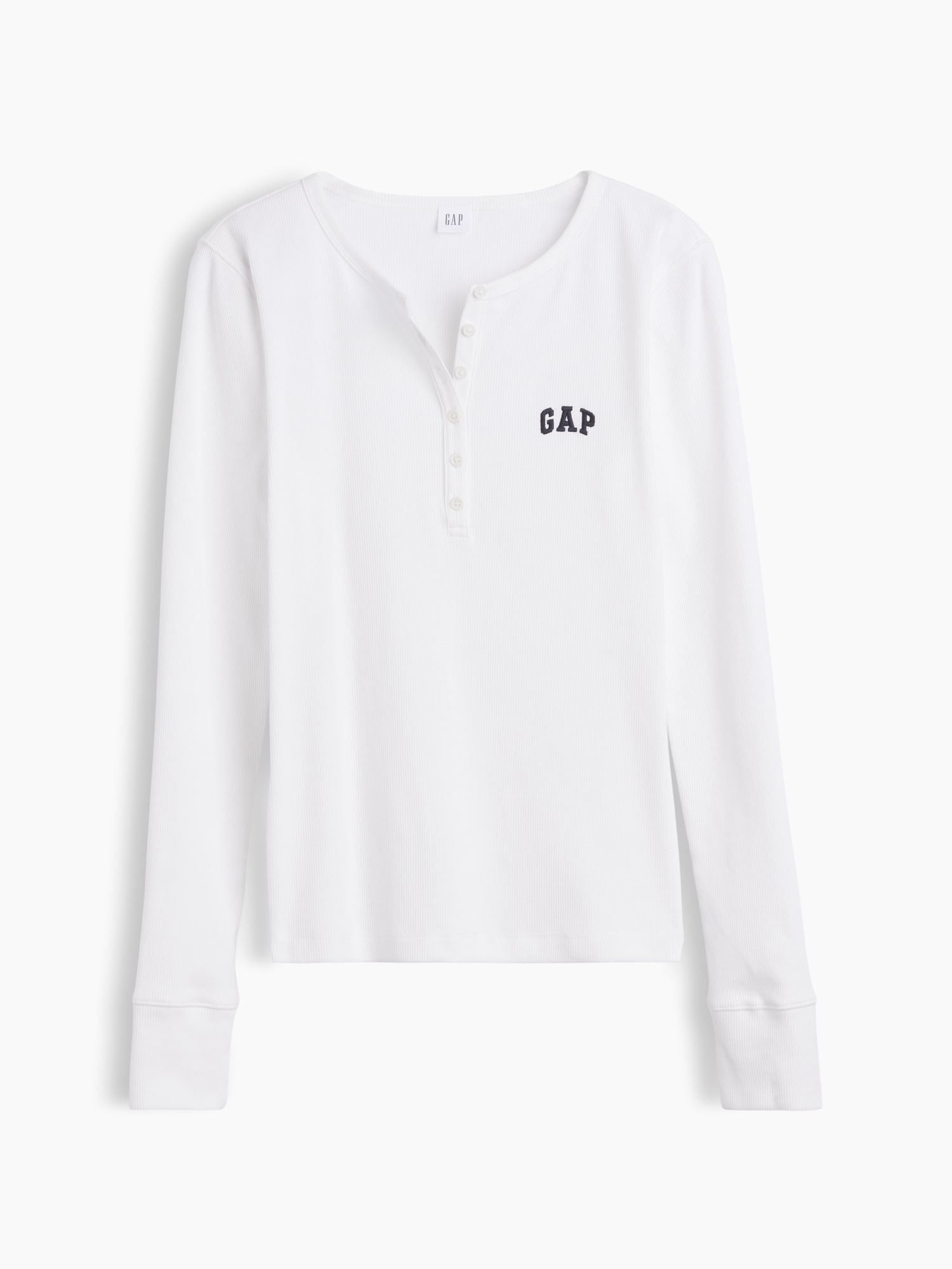 Gap公式オンラインストア | リブ GAPロゴ ヘンリーネックTシャツ