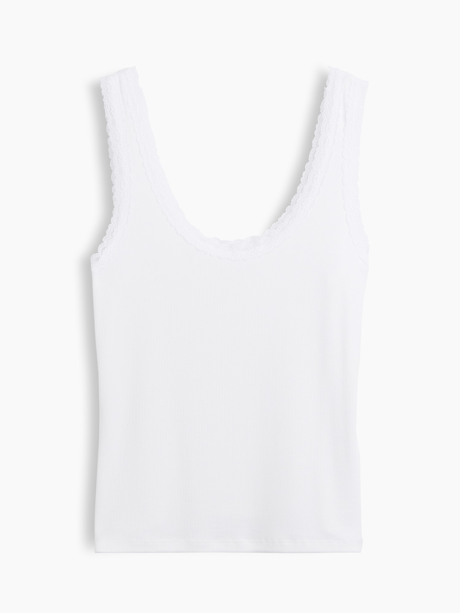 Mini Rib Lace-Trim PJ Tank Top
