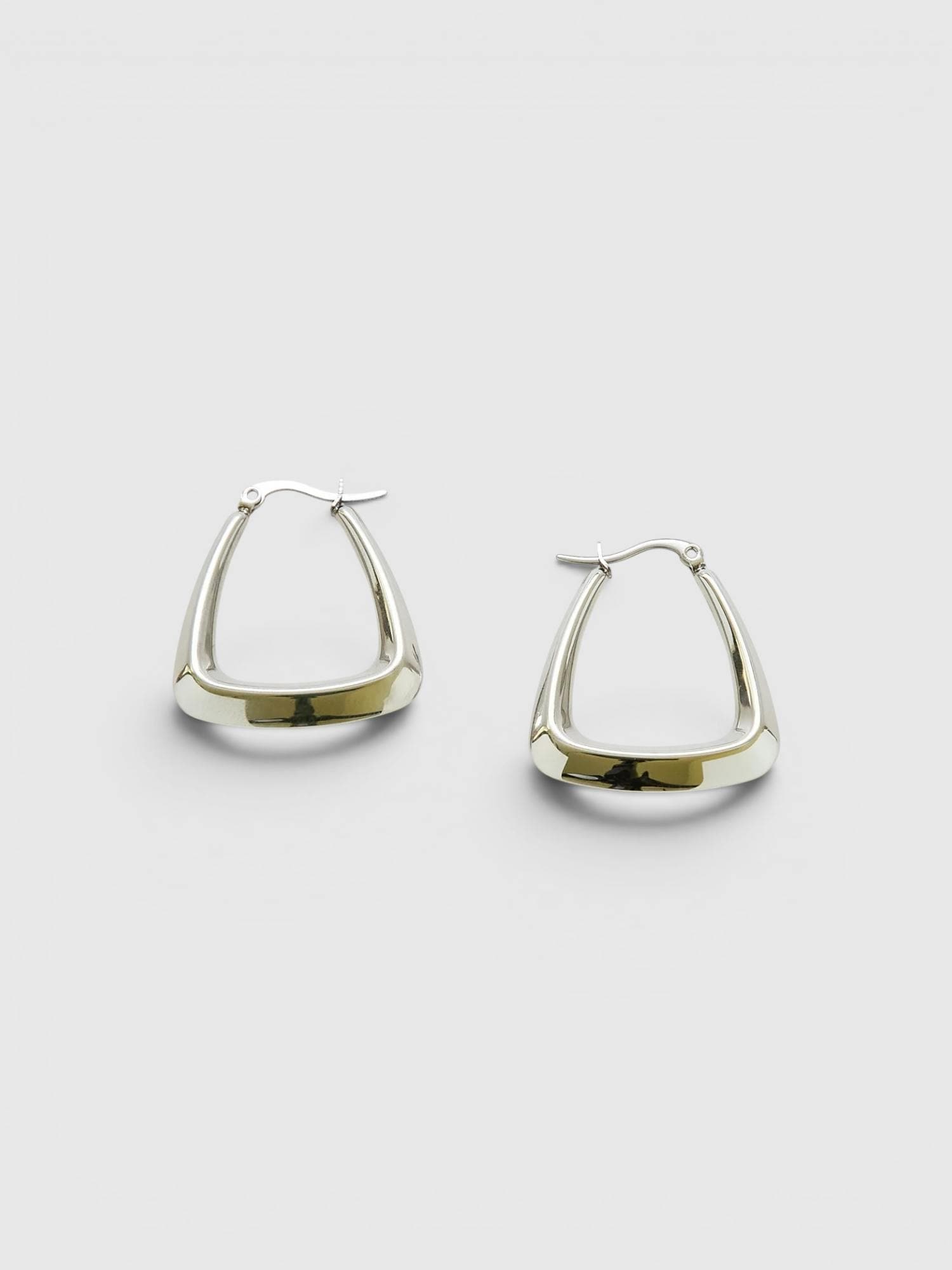 Admiral Row Silver Triangle Hoop Earrings