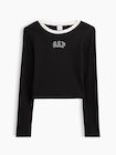 リブ クロップド リンガーTシャツ (キッズ)-1