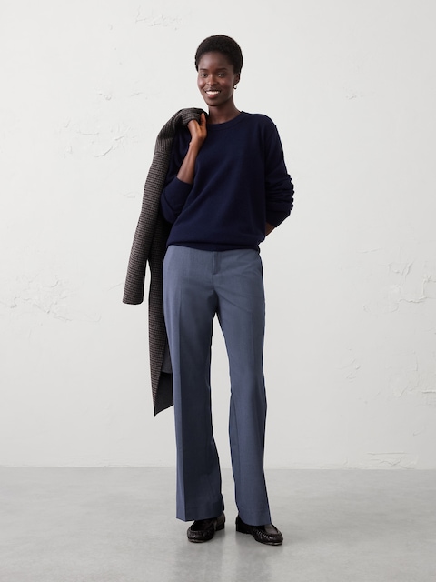 PANTALON SEMI-ÉVASÉ TAILLE HAUTE À EFFET SCULPTANT