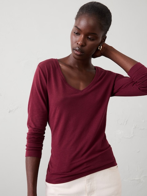 Timeless Long-Sleeve V-Neck T-Shirt