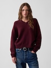CashSoft カシミヤタッチ オーバーサイズ Vネックセーター-0