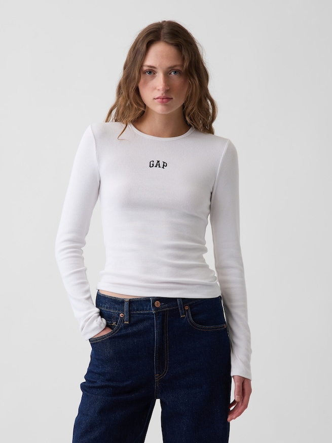 モダン リブ GAPロゴTシャツ-0
